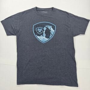 Ariat Logoscape Charcoal Gray Short Sleeve T-Shirt‎ Men's Size Large